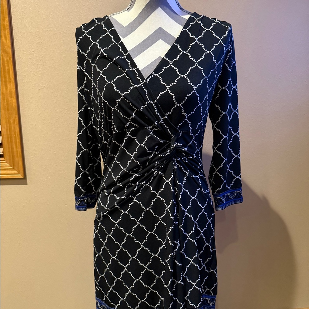 White House Black Market Geometric Black Dress
